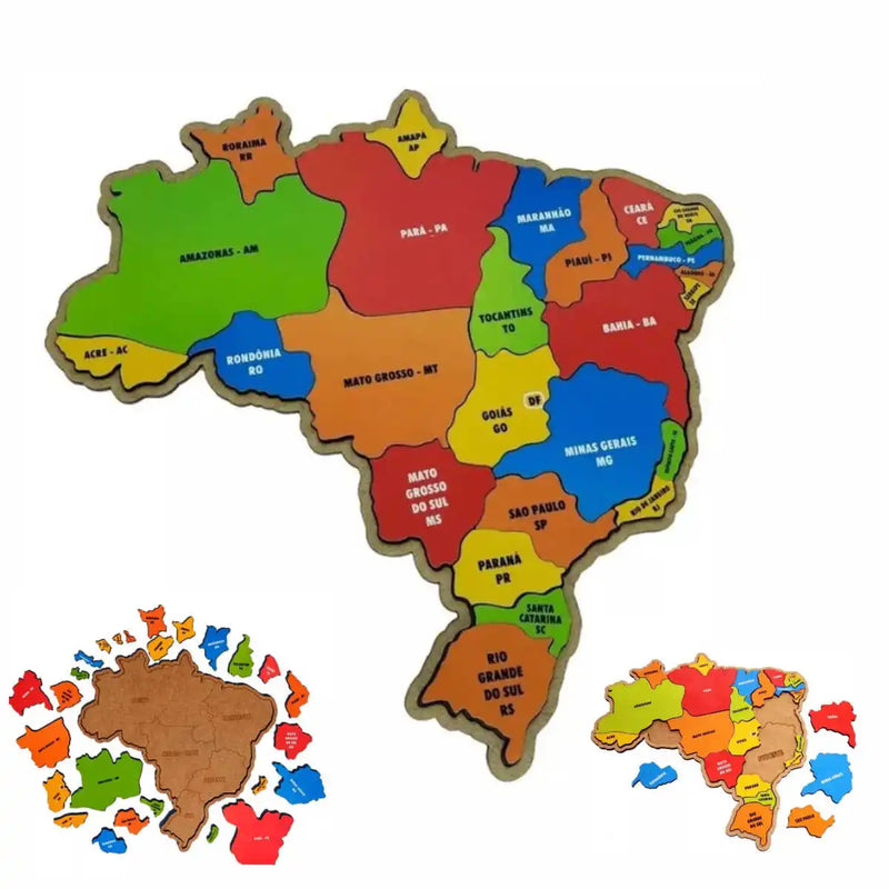 Mapa do Brasil Quebra Cabeça Educativo - Acelerando o Conhecimento de seus Filhos.