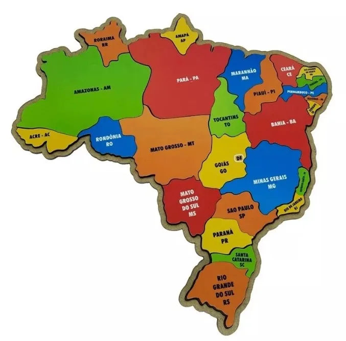 Mapa do Brasil Quebra Cabeça Educativo - Acelerando o Conhecimento de seus Filhos.