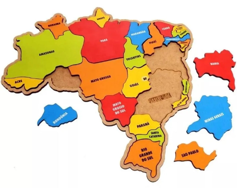 Mapa do Brasil Quebra Cabeça Educativo - Acelerando o Conhecimento de seus Filhos.