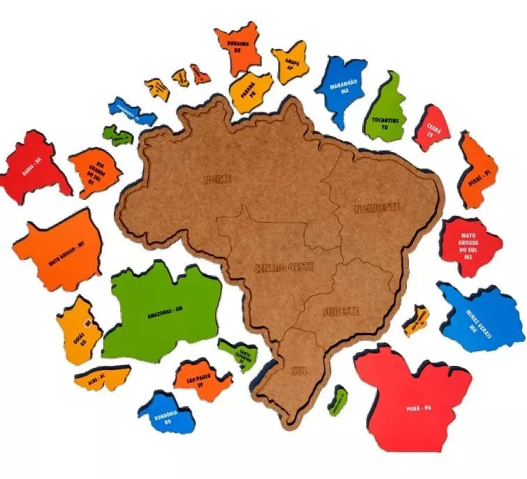 Mapa do Brasil Quebra Cabeça Educativo - Acelerando o Conhecimento de seus Filhos.